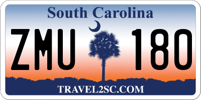 SC license plate ZMU180