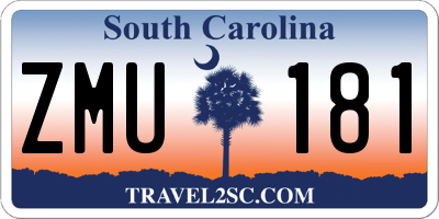 SC license plate ZMU181