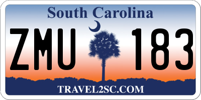 SC license plate ZMU183