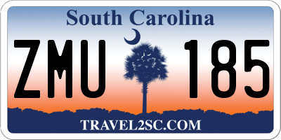 SC license plate ZMU185