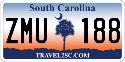 SC license plate ZMU188