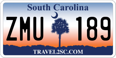 SC license plate ZMU189