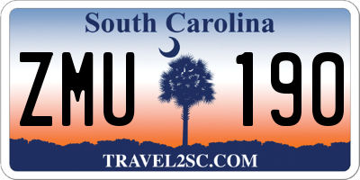 SC license plate ZMU190