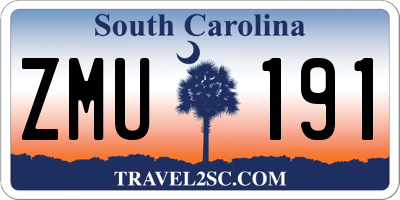 SC license plate ZMU191