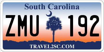 SC license plate ZMU192