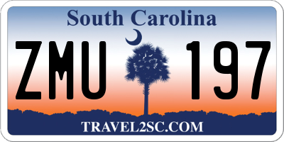 SC license plate ZMU197
