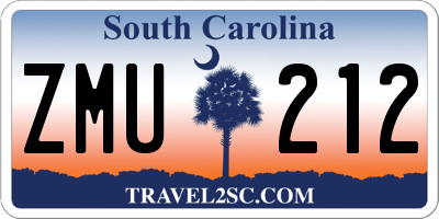 SC license plate ZMU212