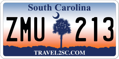SC license plate ZMU213