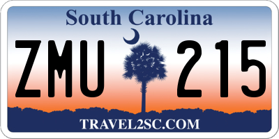 SC license plate ZMU215