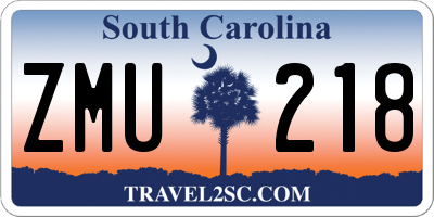 SC license plate ZMU218