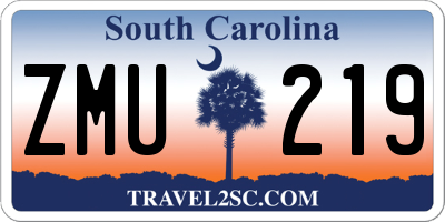 SC license plate ZMU219