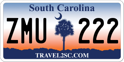 SC license plate ZMU222