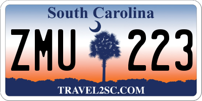 SC license plate ZMU223