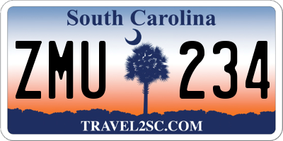 SC license plate ZMU234