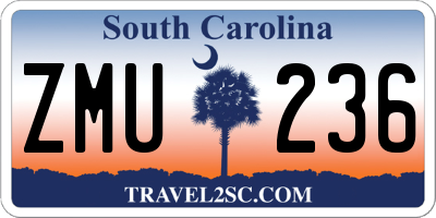 SC license plate ZMU236
