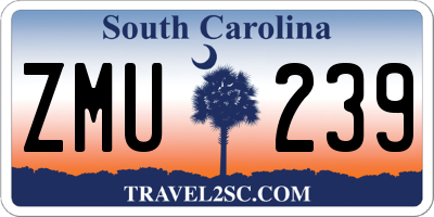SC license plate ZMU239