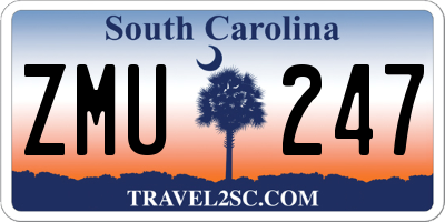 SC license plate ZMU247