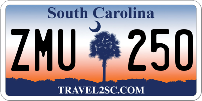 SC license plate ZMU250