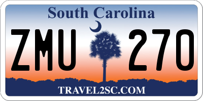 SC license plate ZMU270
