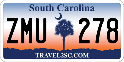 SC license plate ZMU278
