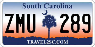 SC license plate ZMU289