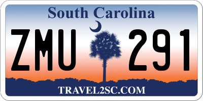 SC license plate ZMU291