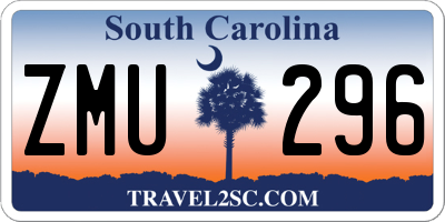 SC license plate ZMU296