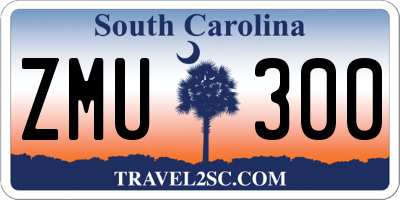 SC license plate ZMU300