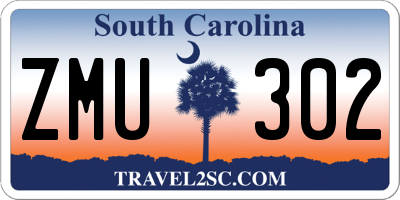 SC license plate ZMU302