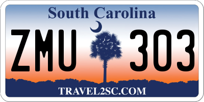SC license plate ZMU303