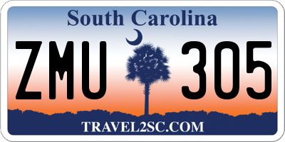SC license plate ZMU305
