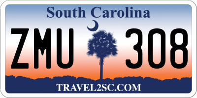 SC license plate ZMU308