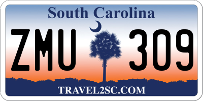 SC license plate ZMU309