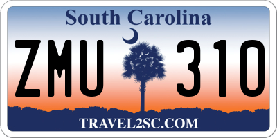 SC license plate ZMU310