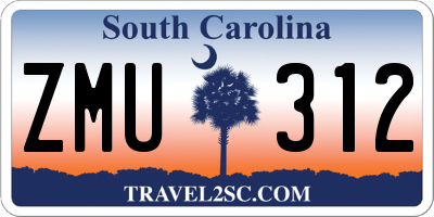 SC license plate ZMU312