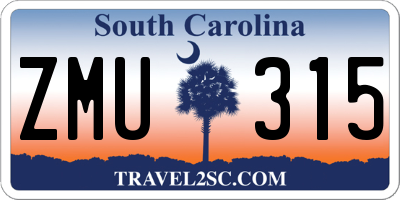 SC license plate ZMU315