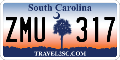 SC license plate ZMU317