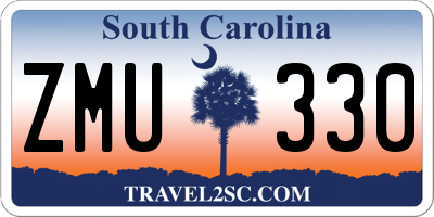 SC license plate ZMU330