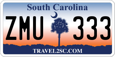 SC license plate ZMU333