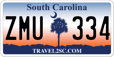 SC license plate ZMU334