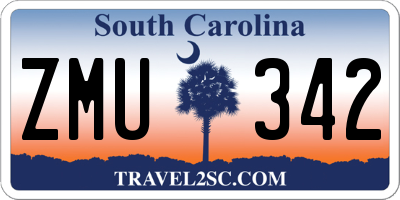 SC license plate ZMU342