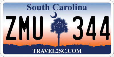 SC license plate ZMU344