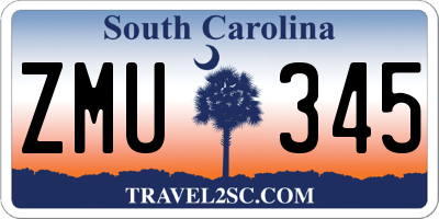 SC license plate ZMU345