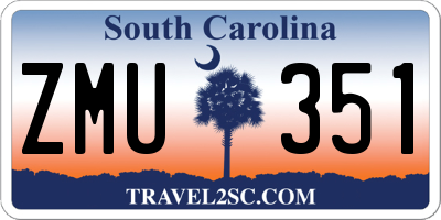 SC license plate ZMU351