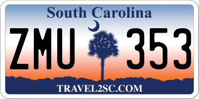 SC license plate ZMU353