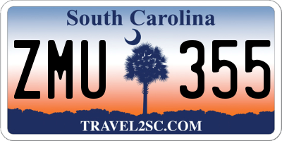 SC license plate ZMU355