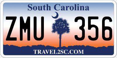 SC license plate ZMU356