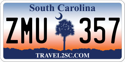 SC license plate ZMU357