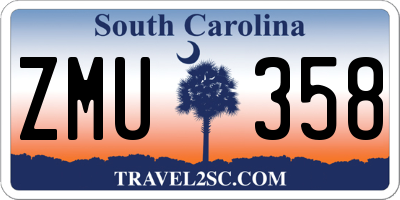 SC license plate ZMU358
