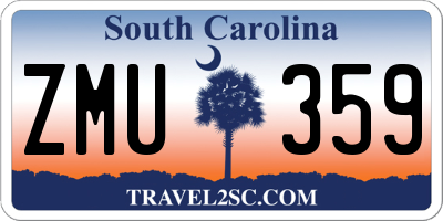 SC license plate ZMU359